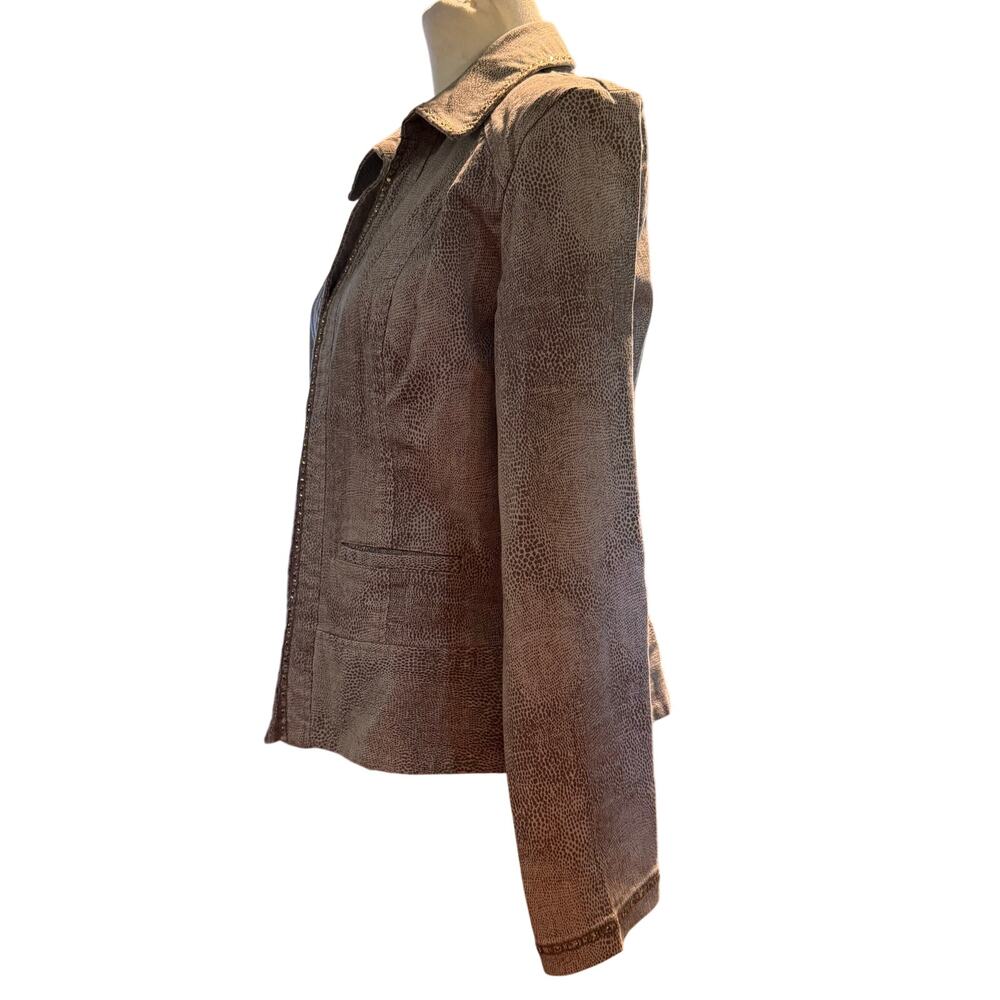 Chico's Platinum Peppie Python Jacket, Rhinestone… - image 3